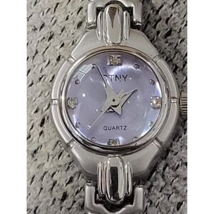 CTNY‎ Quartz Watch Silver Tone Band Rhinestone Accents Womens Jewelry